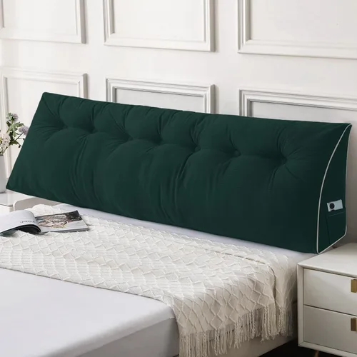 Miniatura 51 de Sasttie - Almohada de cabecero completa, almohada de cuña para cabecero para sentarse en la cama, cojín triangular de apoyo para la espalda