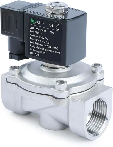 Miniatura 13 de U.S. Solid Válvula solenoide de latón de 1/2" -110V 120V AC, normalmente cerrada, válvula eléctrica de 10 bar para agua, aire, diesel