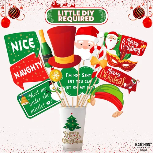 Miniatura 9 de KatchOn, Kit de accesorios para cabina de fotos de Navidad, grande, paquete de 36 Accesorios de fotos de Navidad para fotografía Accesorios