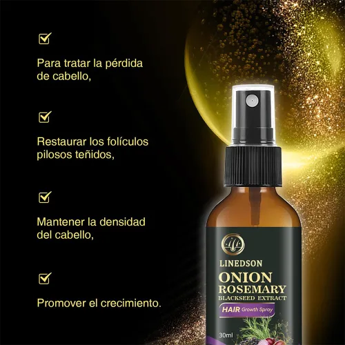 Miniatura 3 de Spray 3 en 1 para el crecimiento del cabello con romero, cebolla y semillas negras - Controla la pérdida y promueve el crecimiento A-Spray