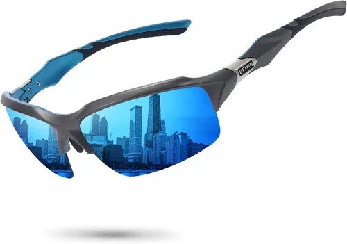 Miniatura 8 de Gafas de sol deportivas polarizadas para hombres y mujeres, envolventes alrededor de medio marco, ciclismo, pesca, ciclismo, correr, gafas de sol