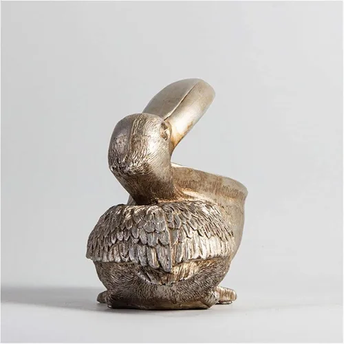 Miniatura 5 de LQX Estatua de almacenamiento de llaves de escritorio, escultura de almacenamiento de resina, estatua de decoración de pelícano modelo A 25 20c