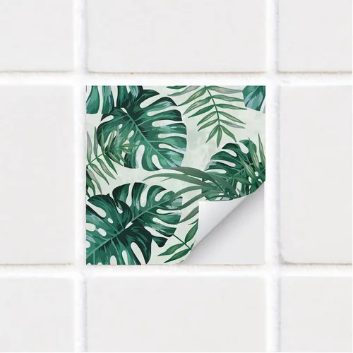Miniatura 38 de Adhesivos de vinilo para azulejos de pared autoadhesivos, calcomanías impermeables para decoración de cocina, baño, línea ondulada de abulón, 6 x 6