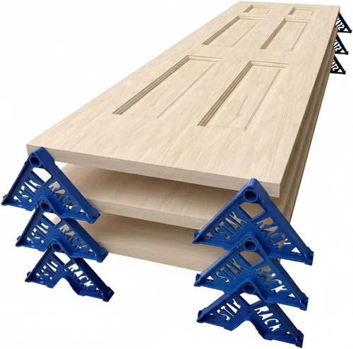 Miniatura 4 de Stak Rack Herramienta de accesorios para pintores 6 en 1 Diseño apilable Pintar puertas interiores o exteriores, molduras y puertas