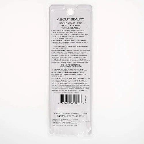 Miniatura 3 de Acerca de Beauty Sonic Complete Beauty-Wand - Cuchillas de repuesto para exfoliación, paquete de 4 – Facial, Bikini, cejas y uso corporal