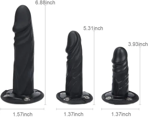 Miniatura 3 de Consoladores de correa con cinturón de arnés y 4 fundas reutilizables para el pene para una estimulación intensa