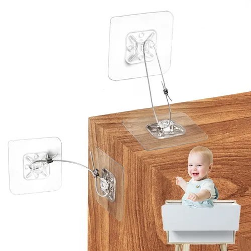 Anclajes metálicos para muebles (10 paquetes) a prueba de bebés, correas adhesivas de seguridad de pared para muebles de 14 pulgadas para niños,
