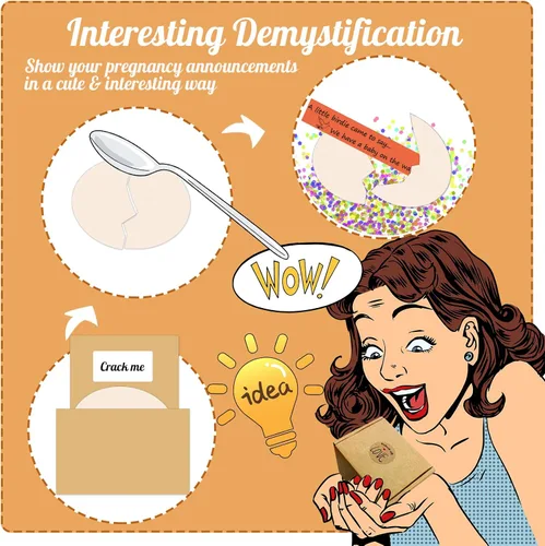 Miniatura 2 de 1DFAUL Huevo de Anuncio de Embarazo, Revelación de Embarazo, Ideas Divertidas de Anuncio de Bebé, Huevos Sorpresa Perfectos para Abuelos, Futuro