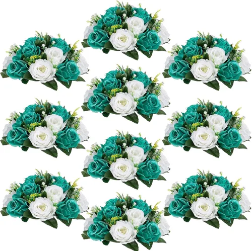 Miniatura 30 de Centros de mesa de flores para mesas de boda: decoraciones de mesa de Halloween, bolas de flores negras, centros de mesa para compromiso, ceremonia