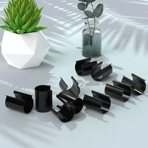 Miniatura 4 de Jetec 16 clips negros para cubierta de piscina para abrazaderas de cubierta de piscina sobre el suelo para abrazaderas de tubería de PVC de 1-1/2