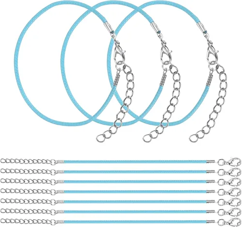 Miniatura 25 de MECCANIXITY 10 cordones de pulsera verde militar, pulsera de amistad ajustable de 9 pulgadas, cordón de poliéster encerado de 0.059 in con cierre