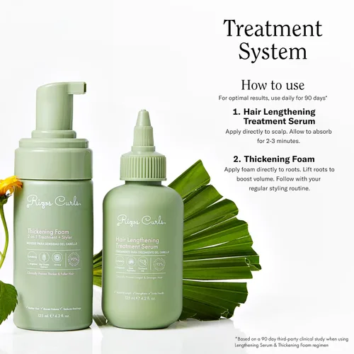 Miniatura 7 de Rizos Curls Tratamiento 2 en 1 de espuma espesante + moldeador, mejora el grosor del cabello, reduce la rotura, aumenta el volumen en las raíces