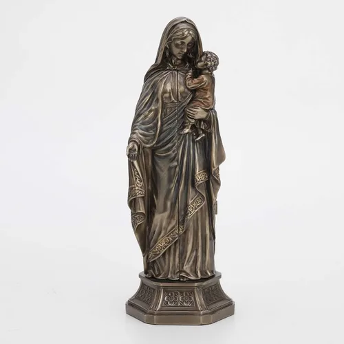 Miniatura 3 de Veronese Design 11 3/8 pulgadas Señora de Gracia Virgen María Escultura Políptica de la Natividad Resina Fundida en Frío Estatua Acabado Bronce
