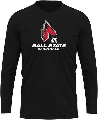 Miniatura 227 de Camisa deportiva de manga larga oficial de la NCAA Collegiate para hombre, colección negra con logotipo primario