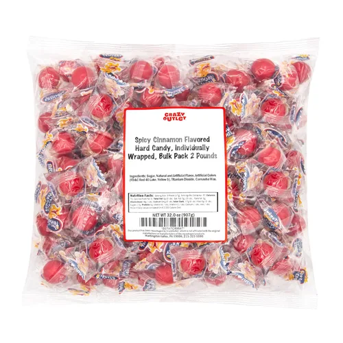 Miniatura 7 de Spicy Cinnamon Jawbreakers - Paquete a granel de 2 libras (160 unidades) - Caramelo duro de canela - Golosina nostálgica ardiente envuelta