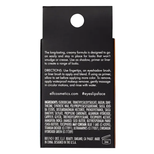 Miniatura 6 de e.l.f. No Budge Crema Sombra de Ojos, Sombra de Ojos 3-en-1, Imprimación y Delineador con Color Resistente a las Arrugas y Poder de Permanencia