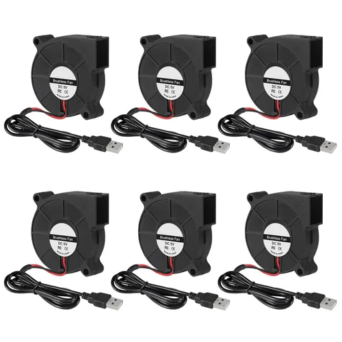 Ventilador de ventilador USB de 1.969 in de refrigeración 5015 5V USB 5 voltios ventiladores soplador turbina Turbo rodamiento de bolas