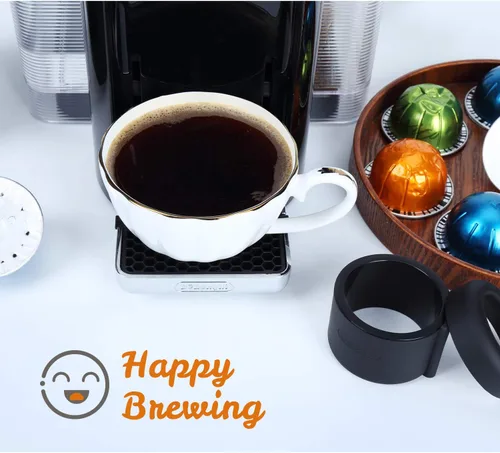 Miniatura 8 de Kit de recarga de cápsulas de café de fácil sellado para Nespresso Vertuoline con un cepillo, cuchara, soporte de cápsula reutilizable y 80 sellos