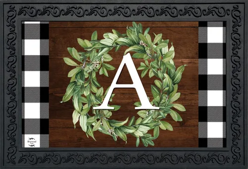 Miniatura 9 de Briarwood Lane Felpudo con monograma de corona con letra C