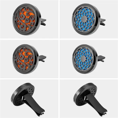 Miniatura 5 de Tatuo 2 piezas 316l difusor de aceite esencial de aromaterapia para automóvil, ambientador, clip de ventilación con 48 almohadillas de fieltro