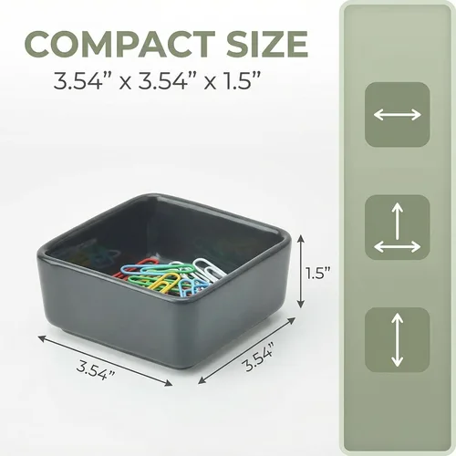 Miniatura 7 de Organizador de clips de papel de cerámica, dispensador cuadrado para escritorio, soporte de clip de carpeta y soporte para pasador Bobby, regalo