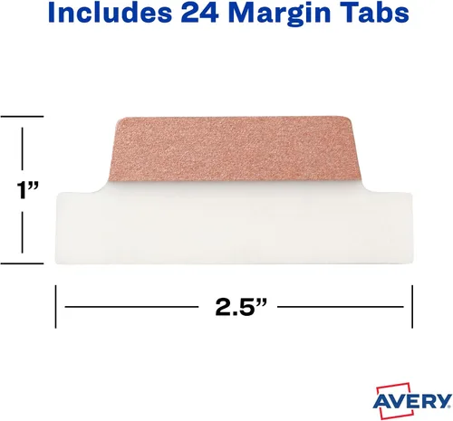 Miniatura 7 de Avery, pestañas para margen Ultra, 2.5 pulgadas x 1 pulgada, escritura en ambos lados, varios metálicos, 24 pestañas de página reposicionables