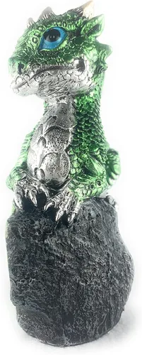 Miniatura 4 de Ain't It Nice Estatua de Dragón Medieval Dragón Bebé con Nido de Huevo de Cristal Figura Decorativa Geoda Cueva de Cristal Brillante Figura de C