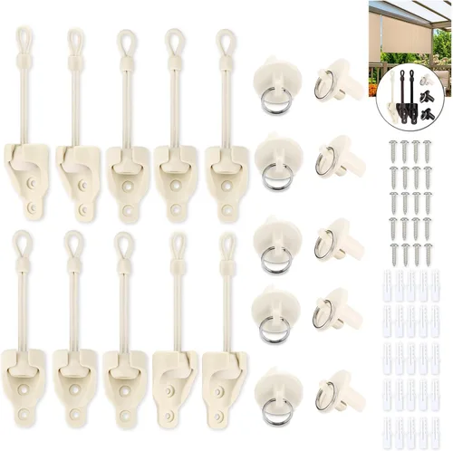 Miniatura 16 de Coolaroo - Piezas de repuesto para atar sombra y tapa de extremo con kit de anillo, resistencia a la intemperie, compatible con persianas