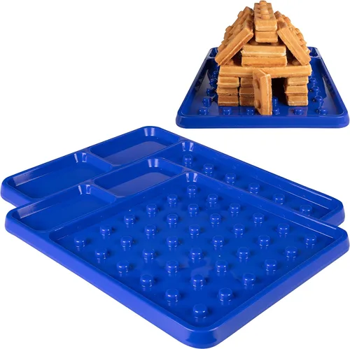 CucinaPro Placa de comedor de construcción de ladrillo (paquete de 2) – Apila y construye tus gofres en forma de ladrillo en un divertido plato