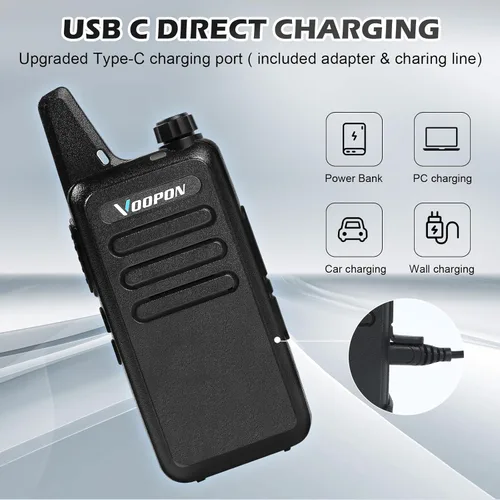 Miniatura 4 de Walkie Talkies recargables para adultos, 22 canales FRS, radios bidireccionales con auriculares, mini transceptores VOX de largo alcance