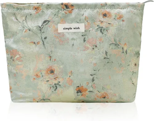 Miniatura 47 de Wudygirl Bolsa de maquillaje de lona para mujer, organizador estético de maquillaje, bolsa de maquillaje de viaje, bolsa de aseo para bolso, bolsa