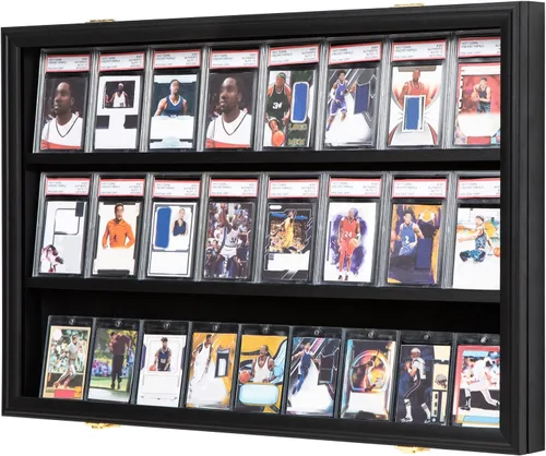 Miniatura 17 de Estuche de exhibición de tarjetas deportivas con 35 grados: marco de exhibición de tarjetas de béisbol con protección UV, vista transparente