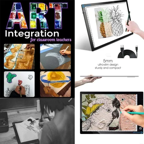 Miniatura 7 de XIAOSTAR Caja de luz para dibujo, pizarra de trazado con cable de carga tipo C y brillo ajustable para artistas, animación, dibujo, bocetos