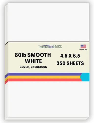 Miniatura 47 de 200 hojas de papel para tarjetas blanco brillante liso de 80#, 10,2 x 22,9 cm (4 x 9 pulgadas) Tamaño de inserción para sobre #10 - 36 kg/libra