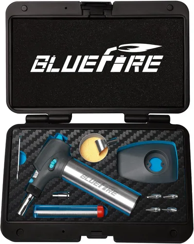 BLUEFIRE HT-908K Kit de soldador de butano portátil, mini antorcha multifunción para quema de madera, cuchillo caliente, soldadura, autoencendido,