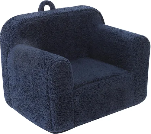 Miniatura 10 de MOMCAYWEX Silla de sherpa suave y cómoda para niños, silla de espuma para niños y niñas, color gris claro