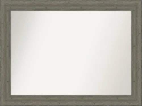 Miniatura 72 de Amanti Art Espejo de baño gris para sobre el fregadero, 27 x 27 pulgadas, espejo de tocador cuadrado gris, marco de madera rústica de campo medio