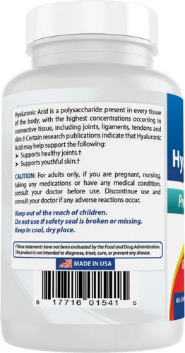 Miniatura 7 de Best Naturals Ácido hialurónico 100 mg 60 cápsulas - Apoya las articulaciones saludables y la piel juvenil