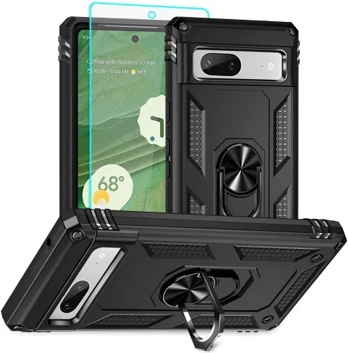Miniatura 22 de Funda para Pixel 6a, Google Pixel 6A con protector de pantalla HD, [grado militar de 16 pies probada en caídas], anillo protector a prueba de golpes