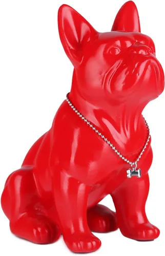 Miniatura 11 de Estatua negra de bulldog francés, estatua de pug sentado de resina, escultura de bulldog inglés para decoración del hogar, decoración de escritorio