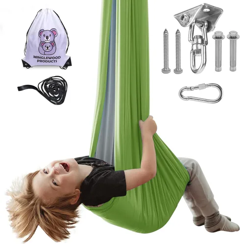 MINGLEWOOD - Paquete de columpio sensorial – Percha giratoria de 360° – Juego completo para niños – Necesidades especiales: ansiedad, TDAH, autismo