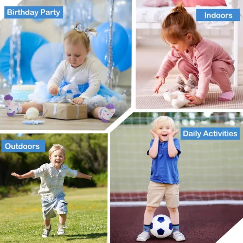 Miniatura 2 de GRPSKCOS Calcetines antideslizantes para niños pequeños, 12 pares de calcetines antideslizantes para niños y niñas de 1 a 7 años