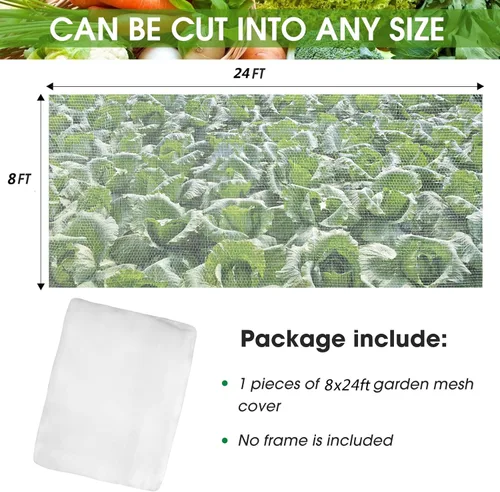 Miniatura 2 de Mosquitera, 8 x 24 pies, red para pájaros para protección de jardín, cubiertas de plantas de insectos para frutas vegetales, red de malla de jardín