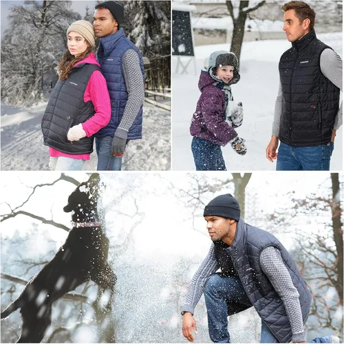 Miniatura 3 de uupalee Chaleco térmico para hombre, ropa ligera y cálida para exteriores, con batería