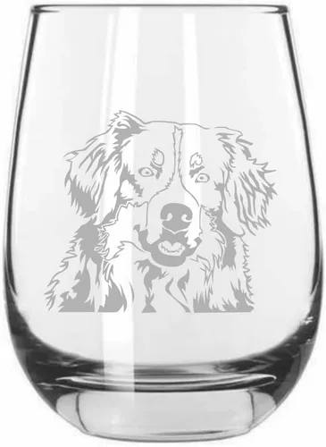 Miniatura 540 de Sakhalin Husky Dog - Copa de vino grabada personalizada de 15.25 onzas sin tallo