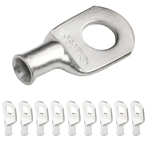 Miniatura 204 de SELTERM 5 piezas terminales de cable de cobre estañado 1/0 AWG perno de 1/2", extremos de cable de batería, terminales de anillo, conectores