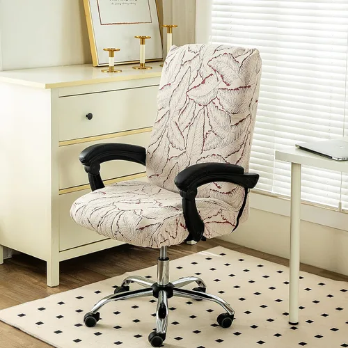 Miniatura 5 de Funda elástica con estampado para silla de computadora, fundas duraderas con cremallera para silla de oficina, fundas elásticas para silla de 16
