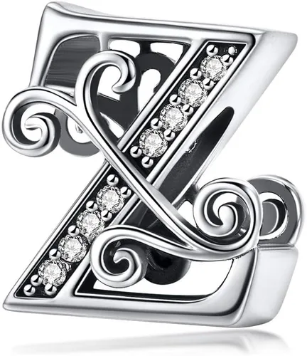Miniatura 99 de BETTY&SARAH dije de plata esterlina 925 con forma de letra, para pulseras Pandora, letra del alfabeto, joya, regalo para mujer
