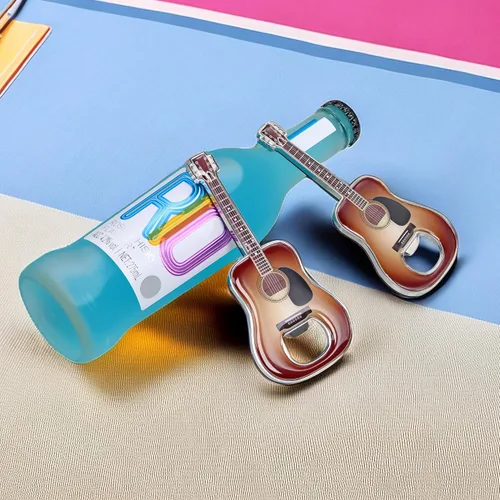 Miniatura 5 de Juego de 2 piezas para abrebotellas de guitarra, cerveza en forma de guitarra, abridor de botellas, guitarra, regalo para bebedores, amantes