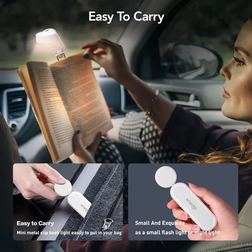 Miniatura 7 de VAVOFO - Luz de lectura recargable USB con marcador de libro, bloqueo de luz azul con LEDs ámbar para lectura antes de dormir - Luz de clip, 9 modos